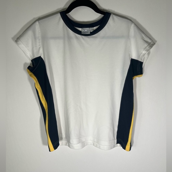 NWOT Vintage 90s TAIL white side-striped tennis shirt L tenniscore preppy golf - Picture 1 of 9